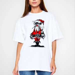 kadın  Bisiklet Yaka Baskılı Oversize T-Shirt - Beyaz