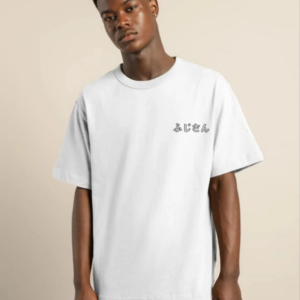 ERKEK Bisiklet Yaka Baskılı Oversize T-Shirt - Beyaz