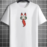 Unisex Bisiklet Yaka Baskılı Oversize T-Shirt - Beyaz