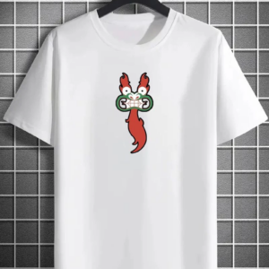 Unisex Bisiklet Yaka Baskılı Oversize T-Shirt - Beyaz