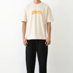 ERKEK Bisiklet Yaka Baskılı Oversize T-Shirt - Beyaz