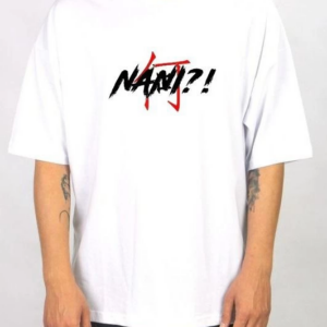 ERKEK Bisiklet Yaka Baskılı Oversize T-Shirt - Beyaz