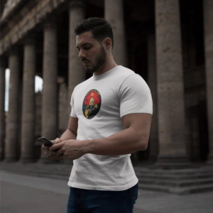 ERKEK Bisiklet Yaka Baskılı Oversize T-Shirt - Beyaz