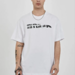 Erkek  Bisiklet Yaka Baskılı Oversize T-Shirt - Beyaz