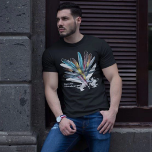 ERKEK Bisiklet Yaka Baskılı Oversize T-Shirt - Siyah