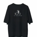 Erkek  Bisiklet Yaka Baskılı Oversize T-Shirt - Siyah