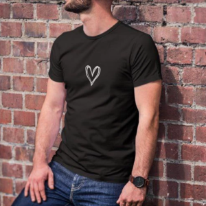 Erkek Bisiklet Yaka Baskılı Oversize T-Shirt - Siyah