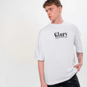 Erkek Bisiklet Yaka Baskılı Oversize T-Shirt - Siyah