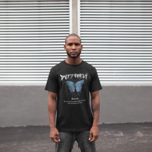 Bisiklet Yaka Baskılı T-Shirt - Siyah