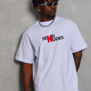 ERKEK Bisiklet Yaka Double Oversize Baskılı T-Shirt - Beyaz