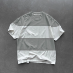 Unisex Bisiklet Yaka Parçalı T-Shirt - Gri