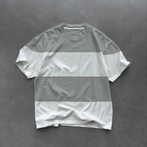 Unisex Bisiklet Yaka Parçalı T-Shirt - Gri