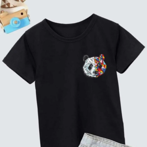 Unisex Çocuk Baskılı T-Shirt - Siyah