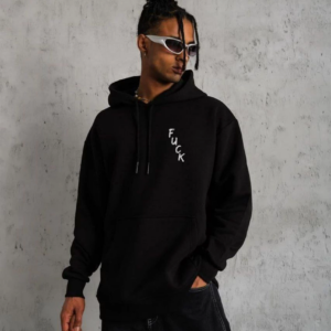 ERKEK Kapşonlu Uzun Kol Baskılı Sweetshirt - Siyah