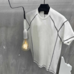 Unisex Karoyaka Dikişli Oversize T-Shirt - Beyaz