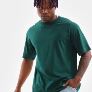 erkek  Düz Bisiklet Yaka T-Shirt - Koyu Yeşili