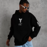 ERKEK Sırt Baskılı Kapüşonlu Üç İplik Oversize Sweatshirt - Siyah