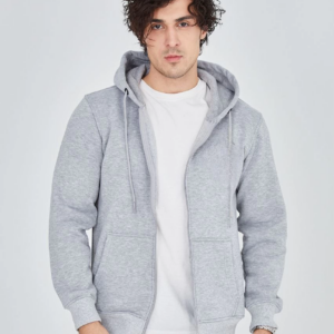 ERKEK Tam Fermuarlı Kapşonlu  SweatShirt - Gri
