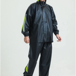 Motorcu Kurye Su Geçirmez Yağmurluk Takım - Siyah