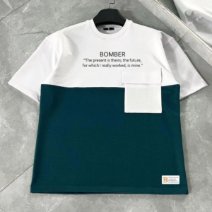 ERKEK Torba Cep Detaylı  Parçalı T-Shirt - Lacivert