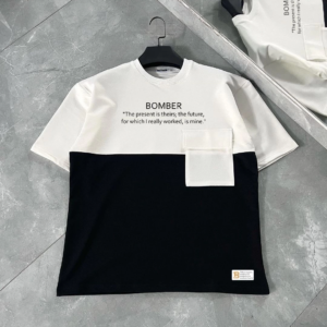 ERKEK Torba Cep Detaylı  Parçalı T-Shirt - Siyah