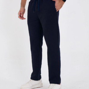 Erkek Üç İplik Basic Eşofman Boru Paça İpli Pantolon - Lacivert