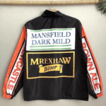 Unisex Vintage Baskılı Paraşüt Rüzgarlık - Siyah