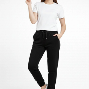 Kadın Jogger Eşofman Altı Rahat Kalıp, Cepli, Lastikli Paça, Günlük Spor Pantolon - Siyah