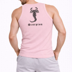 Erkek Fitilli Atlet Sıfır Yaka Slim Fit Arka Baskılı Spor Atlet - Pembe