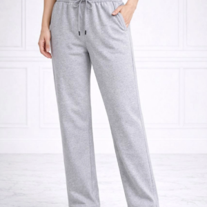 Kadın Düz Paça Beli Lastikli İpli Günlük Spor Eşofman Altı Rahat Fit - Gri