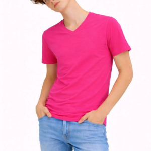 Genç Erkek Çocuk V Yaka Tişört Model - Pembe