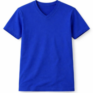 Genç Kız Çocuk V Yaka Tişört Model - Saks Mavisi