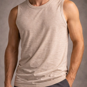 Erkek Flamlı Sıfır Kolsuz Atlet ve Fitness - Taş