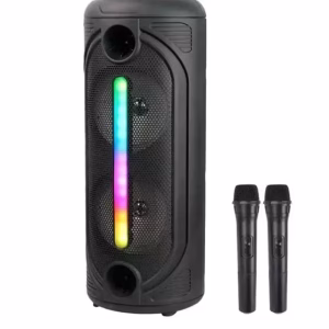 Büyük Boy Bluetooth Hoparlör RGB Işıklı Taşınabilir Kablosuz Ses Sistemi Güçlü Bass Mikrofon Destekli