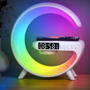 G63 Smart Light Sound Machine RGB Işıklı Bluetooth Hoparlör Kablosuz Şarjlı Saatli Alarm Özellikli Masa Lambası