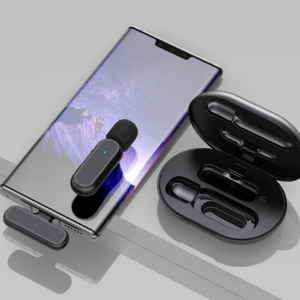 Mini Kablosuz Yaka Mikrofonu – Şarj Kutulu Telefon Uyumlu Vlog Mikrofon Seti