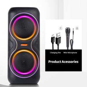 MS-2040BT-W Bluetooth Hoparlör RGB Işıklı Çift Bass Taşınabilir Kablosuz Ses Sistemi
