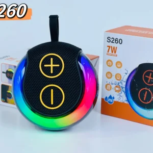 S260 Bluetooth Hoparlör – 7W Güç, RGB Işıklı, IPX6 Suya Dayanıklı