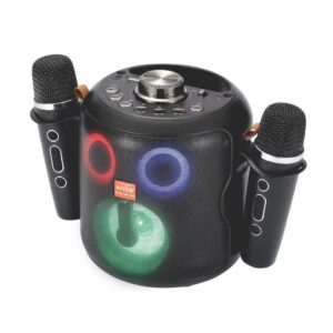 WSTER WS-930 Karaoke Hoparlör – Çift Mikrofonlu RGB Işıklı Bluetooth Speaker