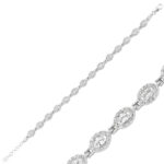 Gümüş Beyaz Taşlı Su Yolu Bayan Bileklik