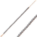 Gümüş Rose Taşlı Su Yolu Bayan Bileklik