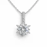 ​Gümüş Çiçek Desenli Kadın Kolye