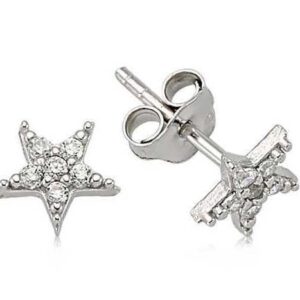 Gümüş Yıldız Çivili Küpe