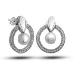 Gümüş İnci Çember Kadın Küpe