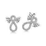 Gümüş Kanatlı Sonsuzluk Çivili Küpe