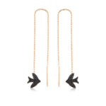 Gümüş Kırlangıç Zincirli Küpe