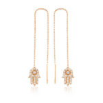 Gümüş Zincirli Fatma Ana Eli Küpe