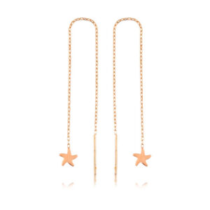 Gümüş Zincirli Deniz Yıldızı Küpe