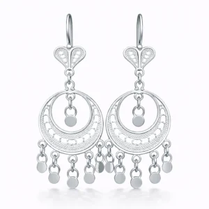 Gümüş Ay Dansı Telkari Kadın Küpe