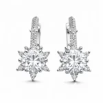 ​Gümüş Çiçek Desenli Kadın Küpe